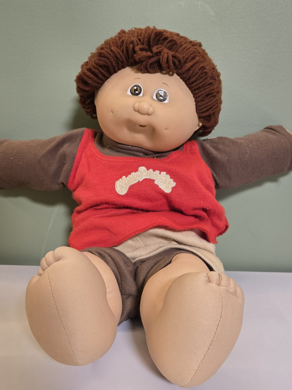 Vintage 1986 Cabbage Patch Kids Boy - Red Signature - Head Mold #25 - Paci Face